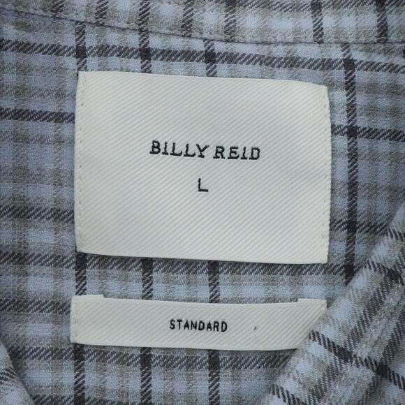 Billy Reid Shirt Mens Large‎ Plaid Gray Blue Standard Long Sleeve Casual Preppy - Picture 3 of 16